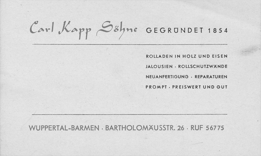 Bild einer alten Visitenkarte