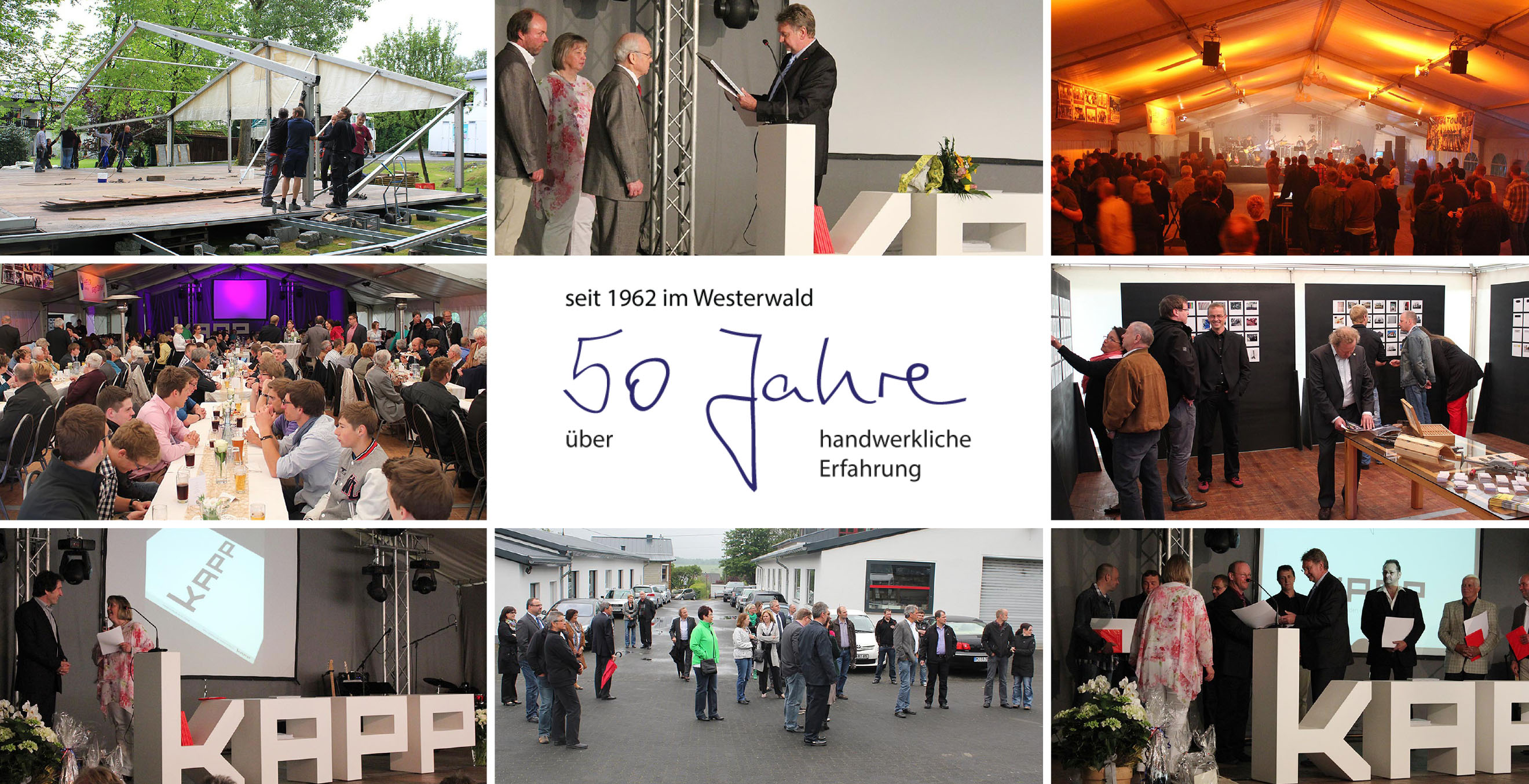 Bildergalerie vom 50-jährigen Firmenjubiläum der Firma KAPP im Jahr 2012.